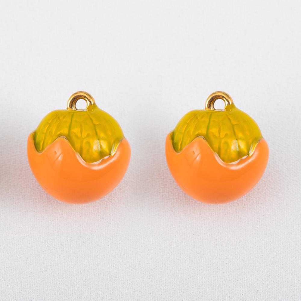 2pcs Stainless Steel Enamel Cute Strawberry Banana Corn Grape Cherry Charms Gold Plated DIY Bracelet Earrings Jewelry Findings