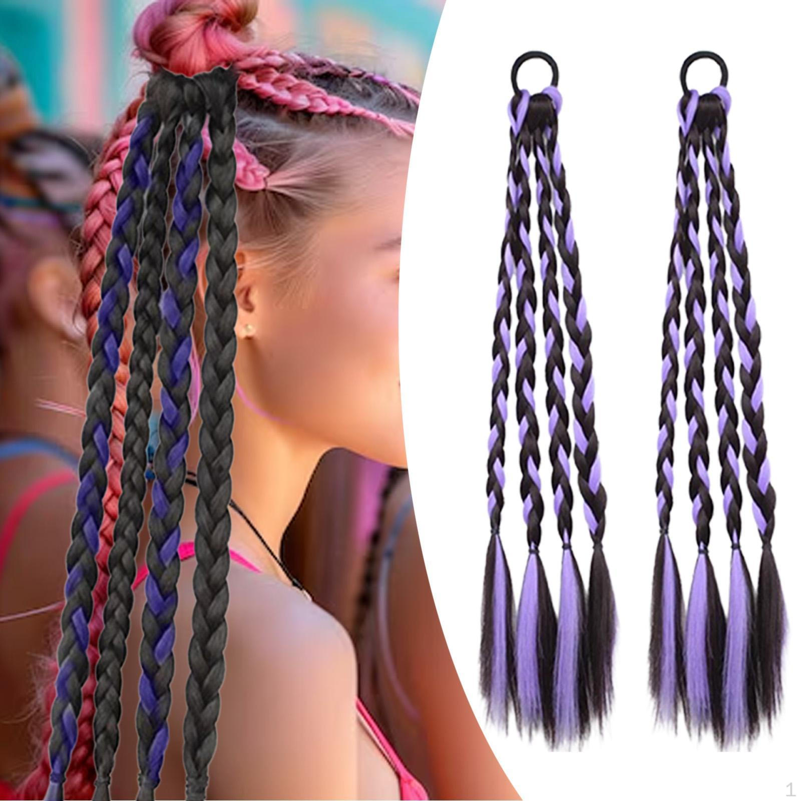 

2 Pieces Braids Extension Braiding Braided Hairpieces DIY for Party Traveling Festival