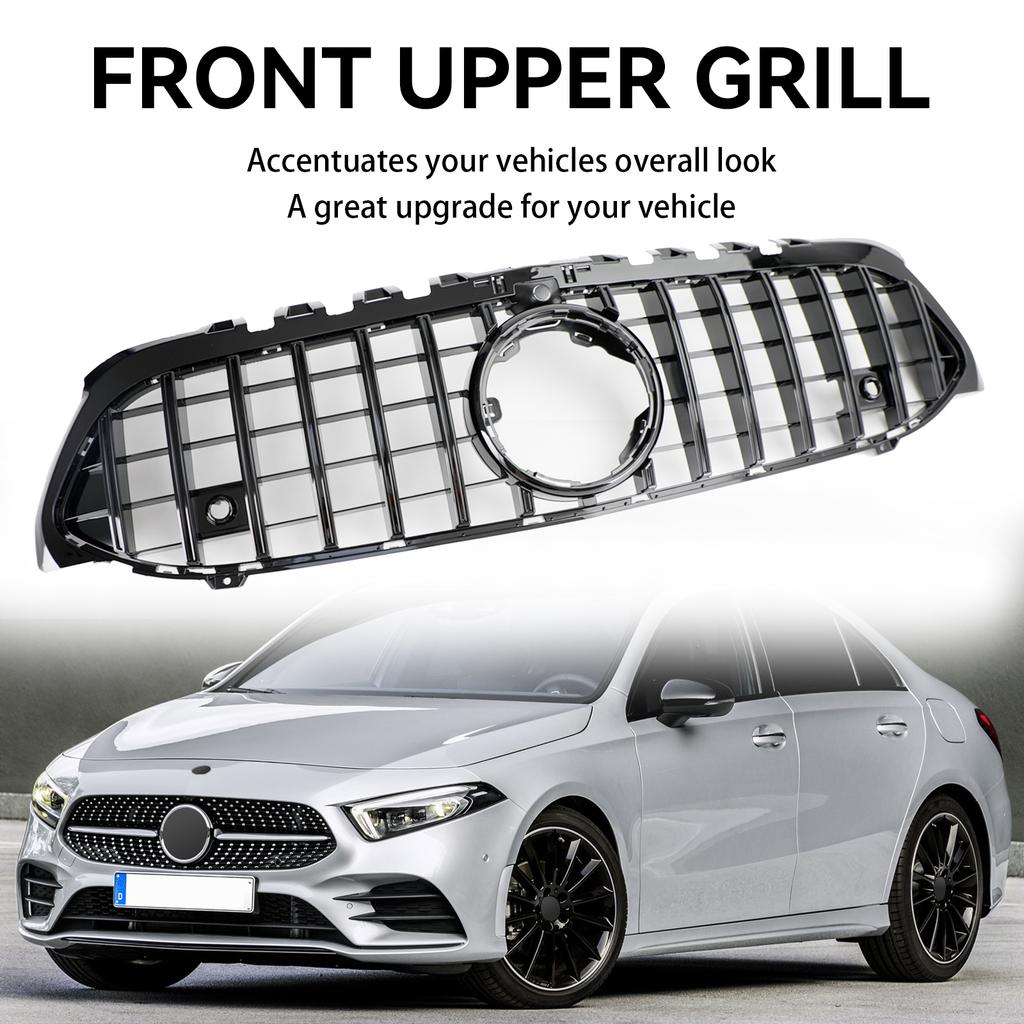 GT Style Front Bumper Grille Grill Fit Mercedes Benz A-Class W177 2019-2023