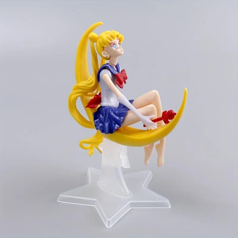 15CM Anime Sailor Moon PVC Doll Girl Toy Cake Decoration Action Figures Model Car Ornament Children Birthday Gift Doll