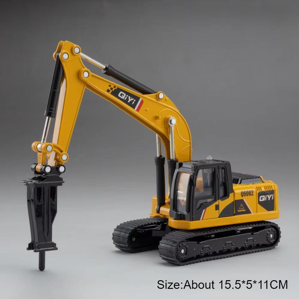 

1:60 Excavator Crusher Wood Grabber Model Car Toy Crawler Sliding Sound Light Engineering Vehicles Collection Boys Presents