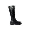 Thick-Soled Knight Boots Women'S Leather Boots But Knee Boots Black Boots Advanced Sense Thin Autumn And Winter Martin Boots Cool