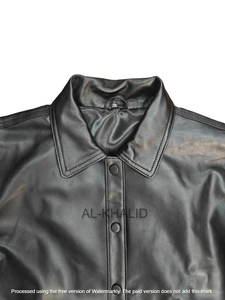 Handgemachtes echtes Lammleder weiches Damen schwarzes Hemd lässig stylisch Biker