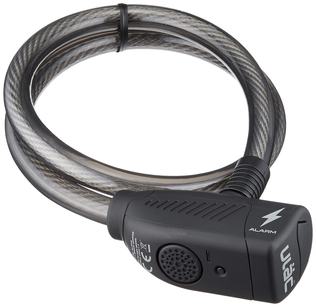 Ulac AL7P THE BEE GO Bicycle 110dB Alarm Cable Lock, Lock, Black/Smoke