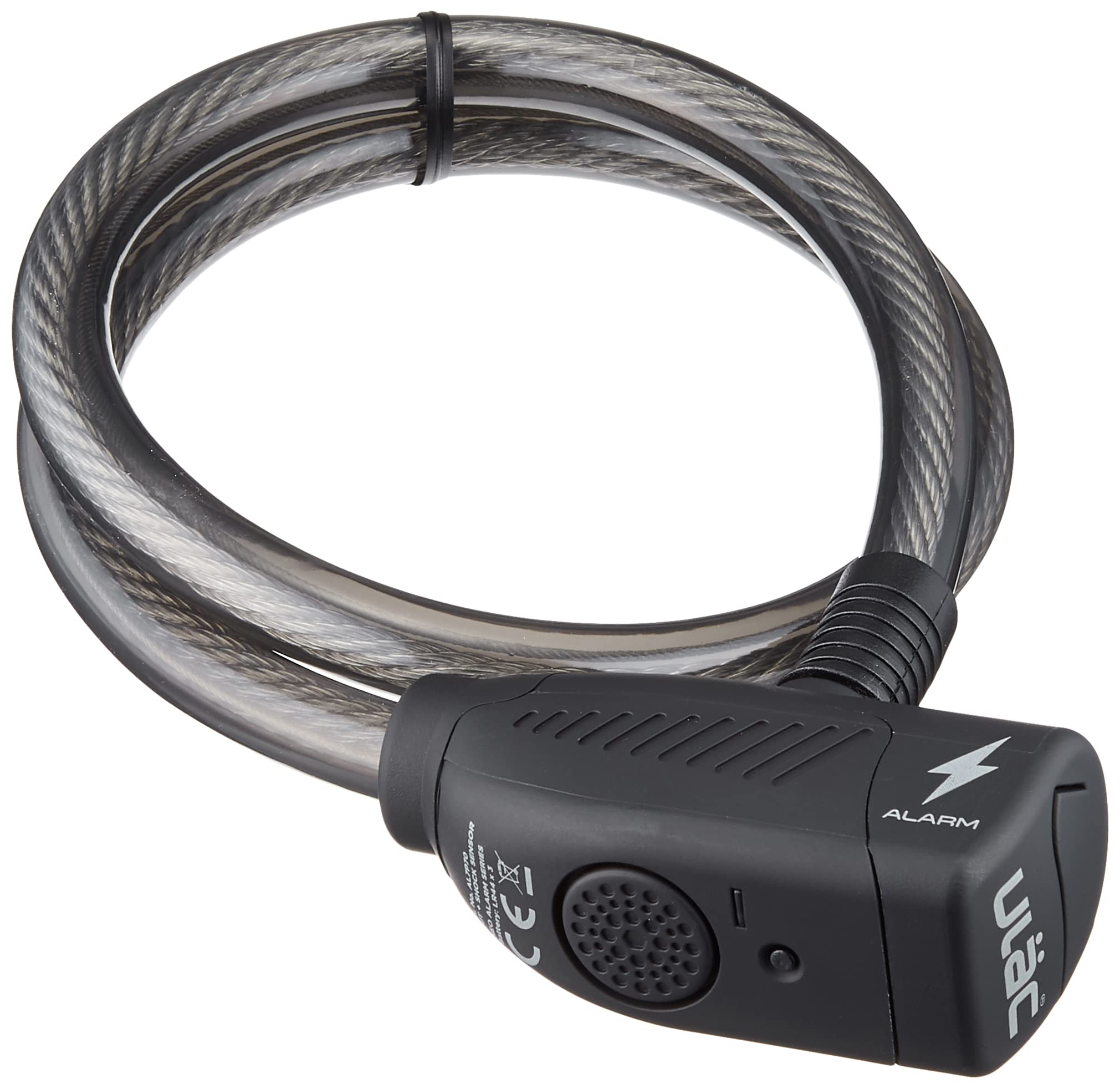 

Ulac AL7P THE BEE GO Bicycle 110dB Alarm Cable Lock, Lock, Black/Smoke