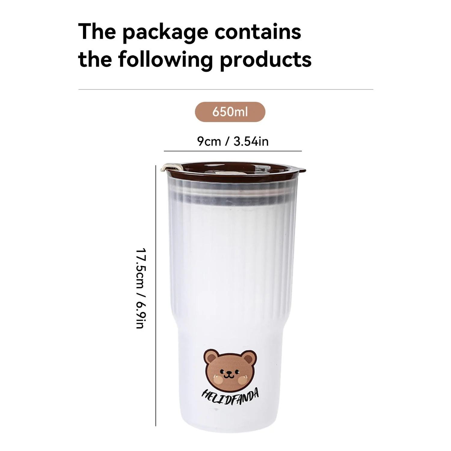 

Детская бутылка для воды, большая емкость, портативные бутылки для питья, многоразовая посуда для напитков для занятий спортом на открытом воздухе, путешествий 0.65L