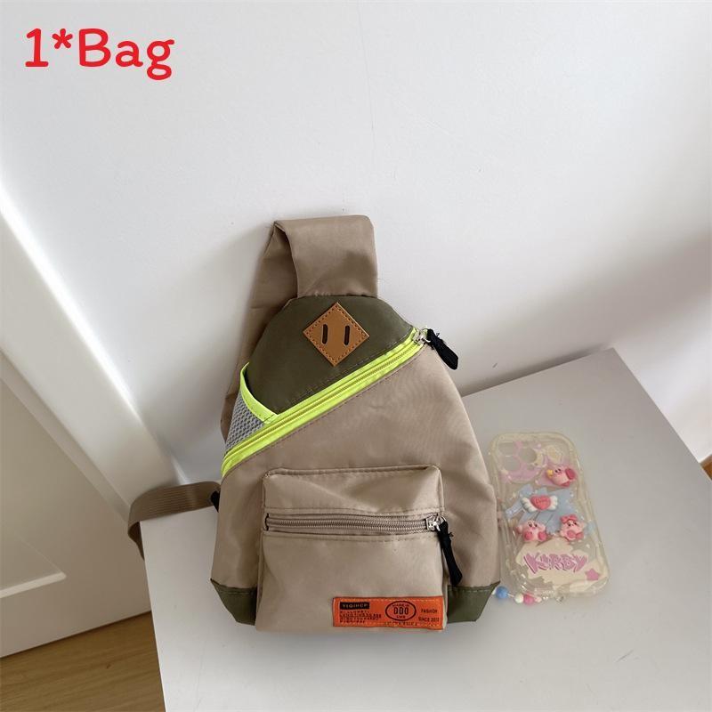 Fashion Children Shoulder Bag With Color Block Design For Casual School Outings