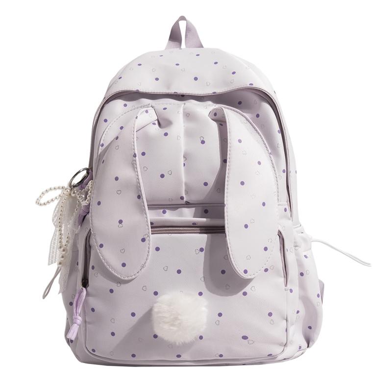 Rabbit Ear Cartoon Backpack Student Lightweight Schoolbag Women s Class Commuter Backpack
