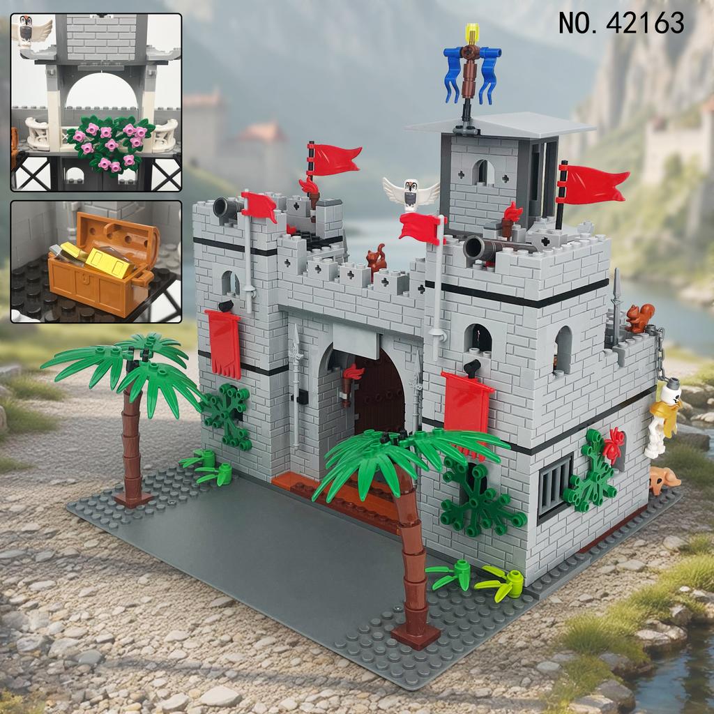 718pcs MOC Medieval Schel Hill Guardian Castle Building Blocks Children's Toys