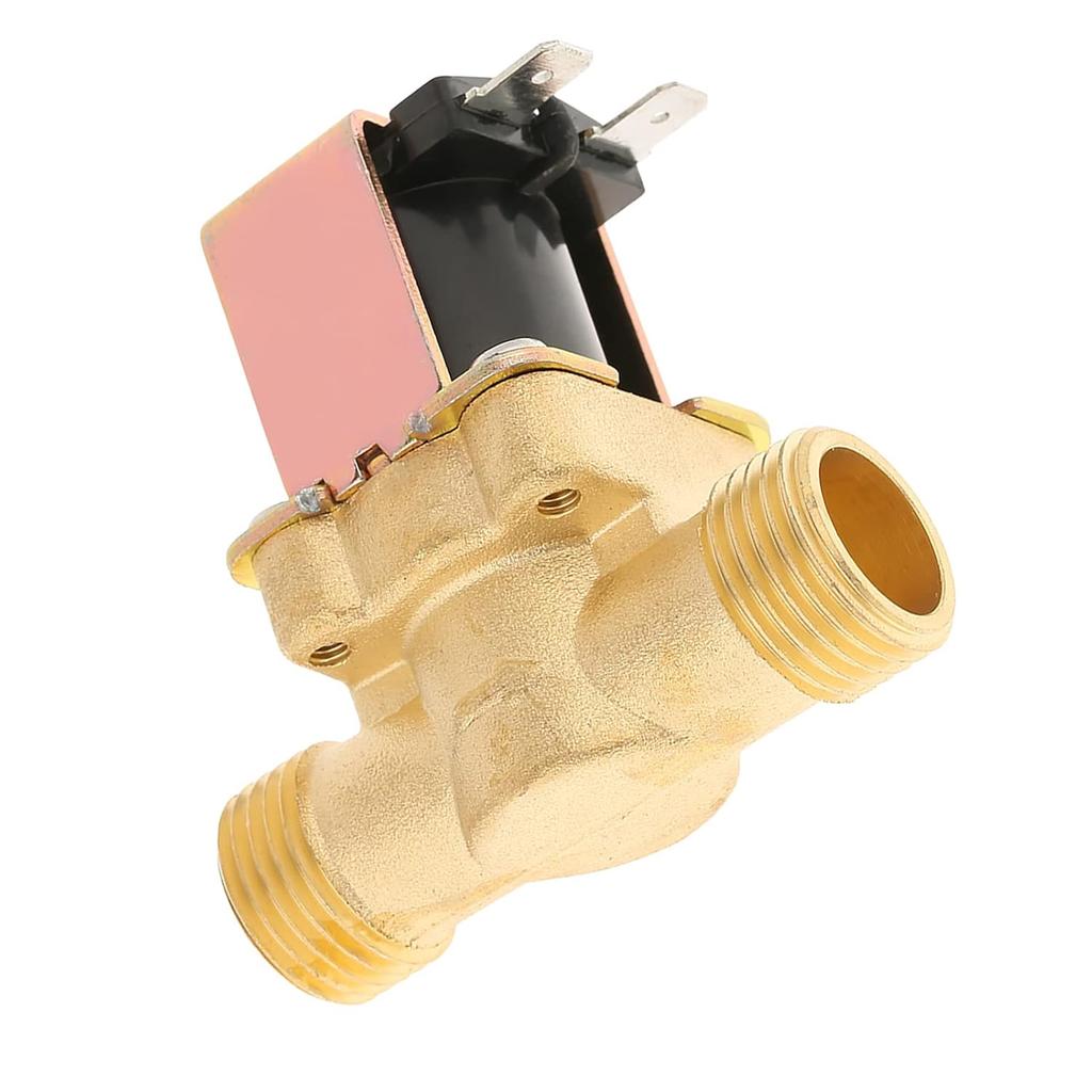 Electric Solenoid Valve, 1/2" DC 12V Normally Closed Brass Electric Solenoid Valve for Water Control