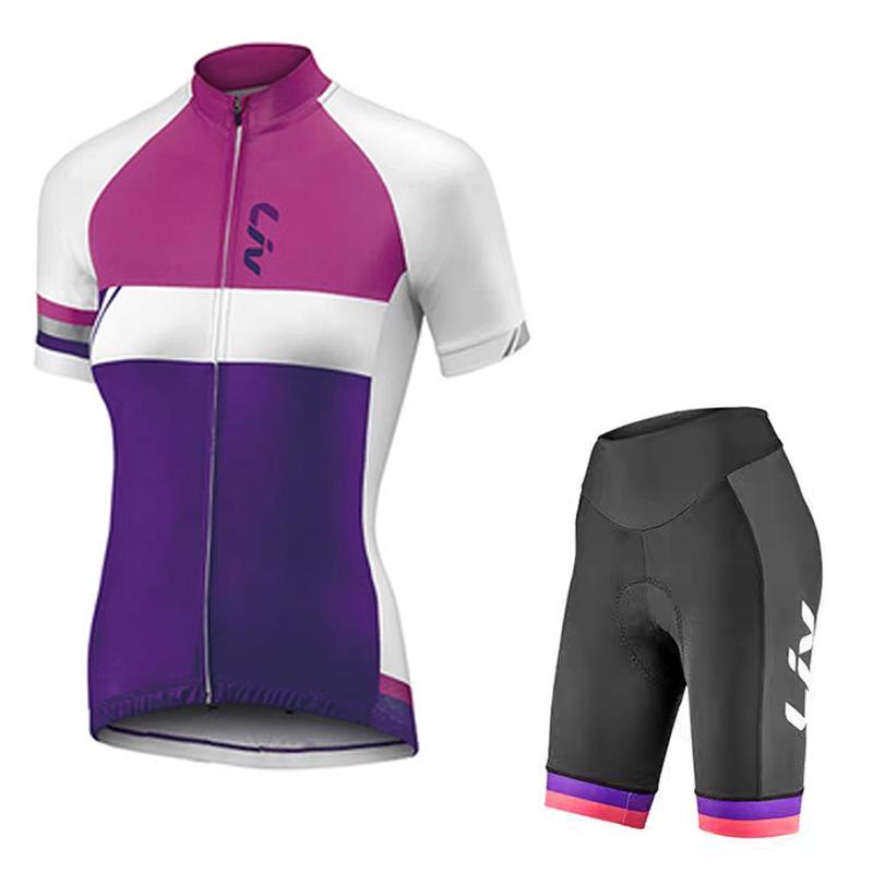 2026  Breathable Cycling Suit Set  Short Sleeved Women's Slim Fit Cycling Suit Set Summer Sun Protection Cycling Jersey High Elasticity Cycling Bib