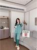 Fashionable Ice Silk Heart Print Pajama Set - Women's Long Sleeve Cardigan for Spring/Summer.