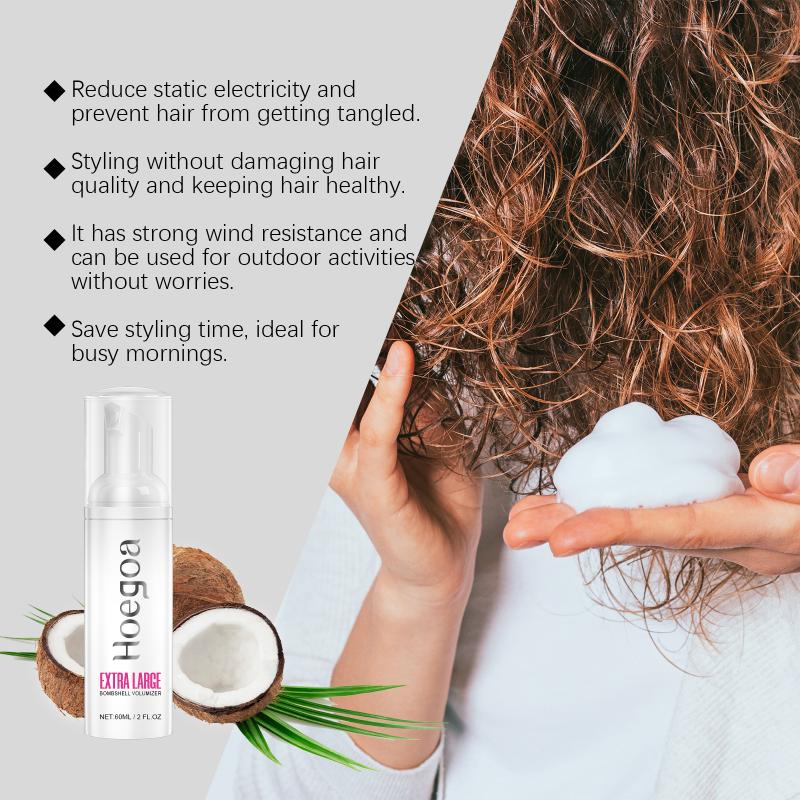 Hoegoa Volumizing Curly Hair Styling Mousse Hair Mousse Styling Wax Foam Moisturizing Care Mousse For Curly Hair