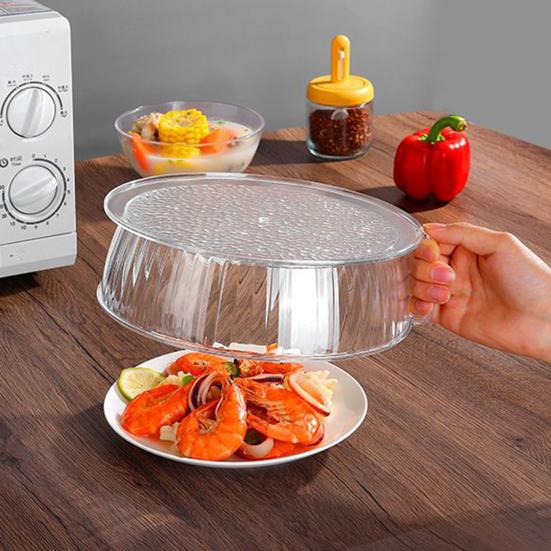 Microwave Splatter Cover Transparent Lid High Temp Resistance Splatter Cover BPA-Free Mosquito-Proof Food Protector Multifunctional Kitchen Tool