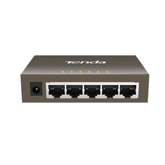 TENDA Switch Ethernet 5 Ports Gigabit 10/100/1000 Mbps, Switch RJ45 Réseau Domestique, Switch de Bureau, Plug &amp; Play, Métal, TEG1005