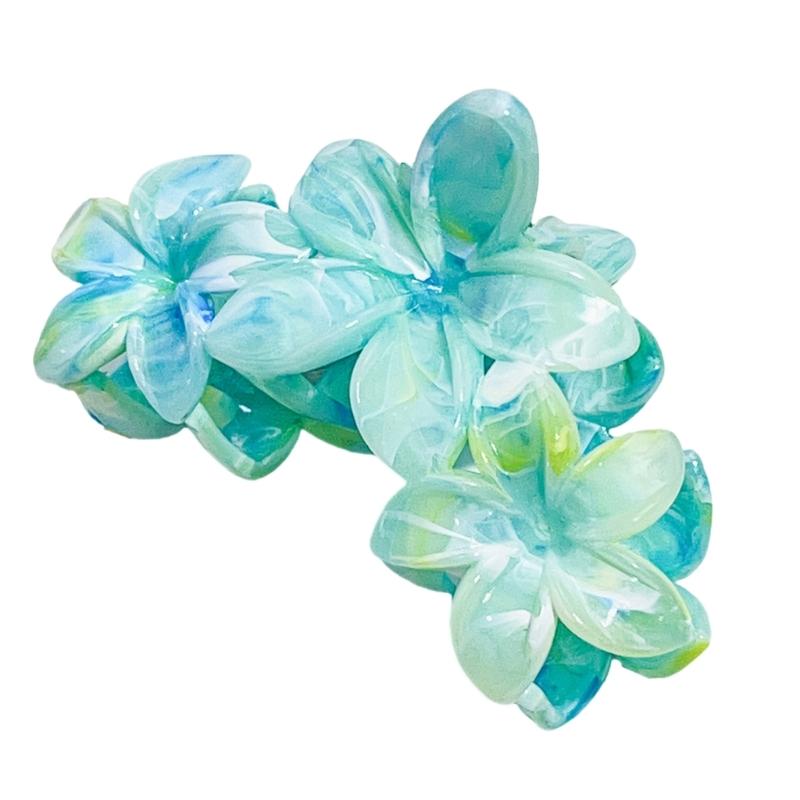 Delicate Frangipani Pattern Hair Claw Clip Lightweight Plastic Hairpin for Women Girls Fashion Hair Accessories