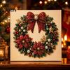 Kit di Artigianato per il Relax Fai da Te Pittura con Diamanti di Natale Kit Artistico con Cornice in Legno, Artigianato Decorativo, Ghirlanda/Babbo Natale Diamante Adulti Claus/Albero di Natale