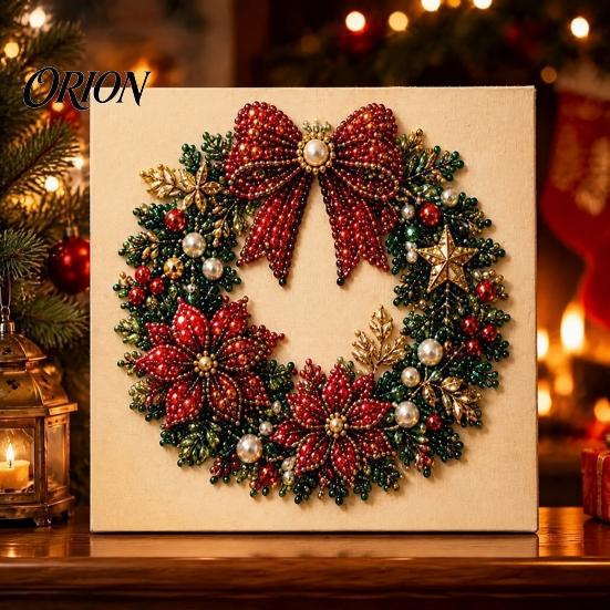 Kit di Artigianato per il Relax Fai da Te Pittura con Diamanti di Natale Kit Artistico con Cornice in Legno, Artigianato Decorativo, Ghirlanda/Babbo Natale Diamante Adulti Claus/Albero di Natale