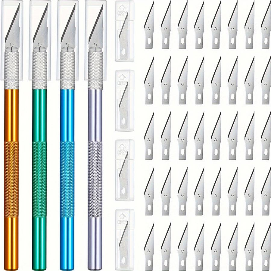 14cm Metal Carving Knife with 5pcs Blades Wood Detail Carving Tools Paper Cutting Hand-Crafted Tools Home Handmade Accessories