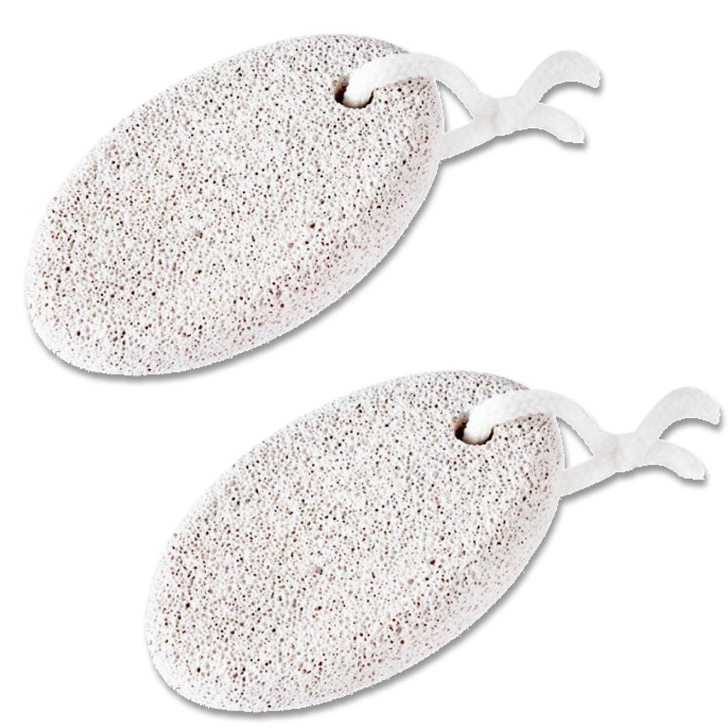 Fogman Natural Pumice Stone for Heels and Bath Hanging Type with Set of 2 Calluses, Use, Strap,
