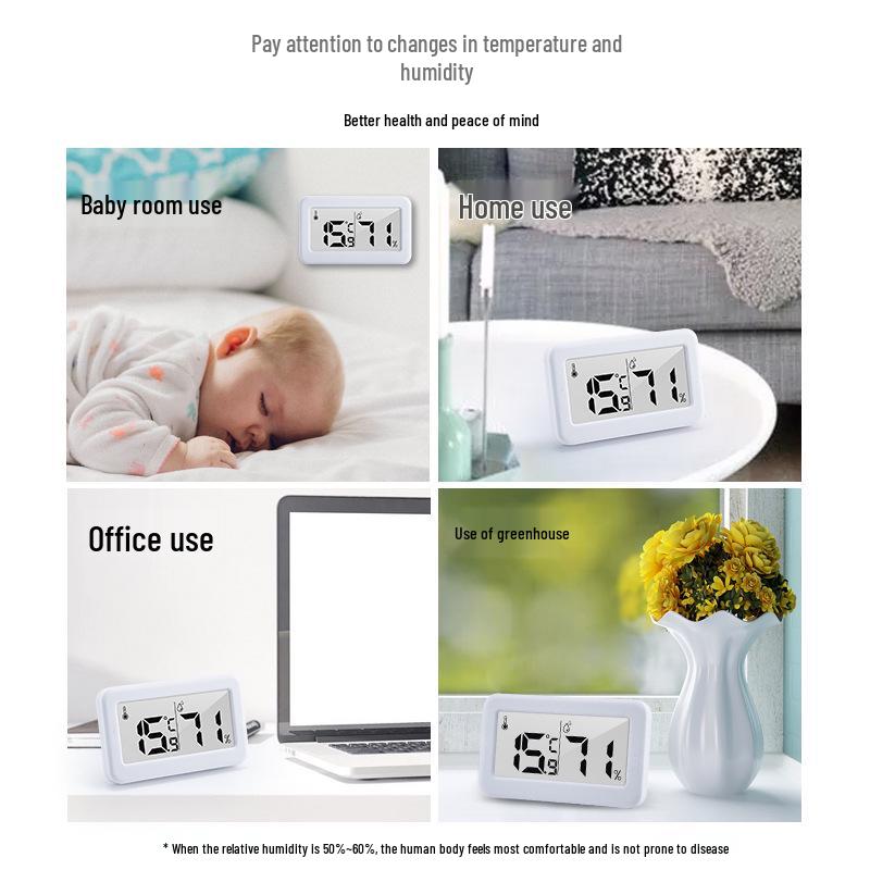 Pandun 1cm Slim Digital Thermometer & Hygrometer for Baby Room
