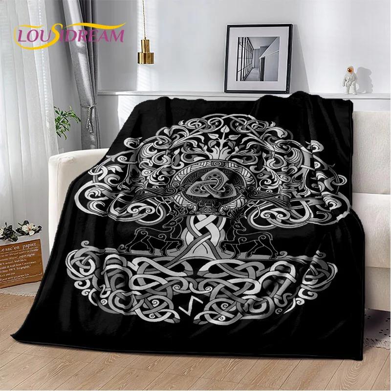 Nordic Mythology Yggdrasil Nature Tree of Life Blanket,Flannel Soft Throw Blanket for Home Bedroom Bed Sofa Picnic Office Kids