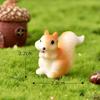 Cute Squirrel Pinecone House Maple Leaf Micro Landscape Garden Decoration Resin Craft Ornaments Livingroom Desk Decoration