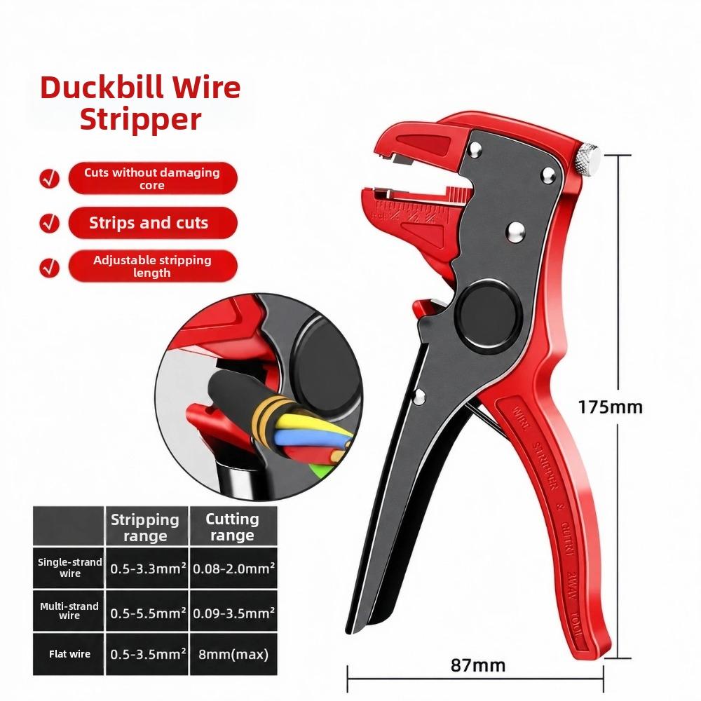 Multifunctional Automatic Wire Stripper Length Adjustable Flat Wire Cutter Cable Cutting