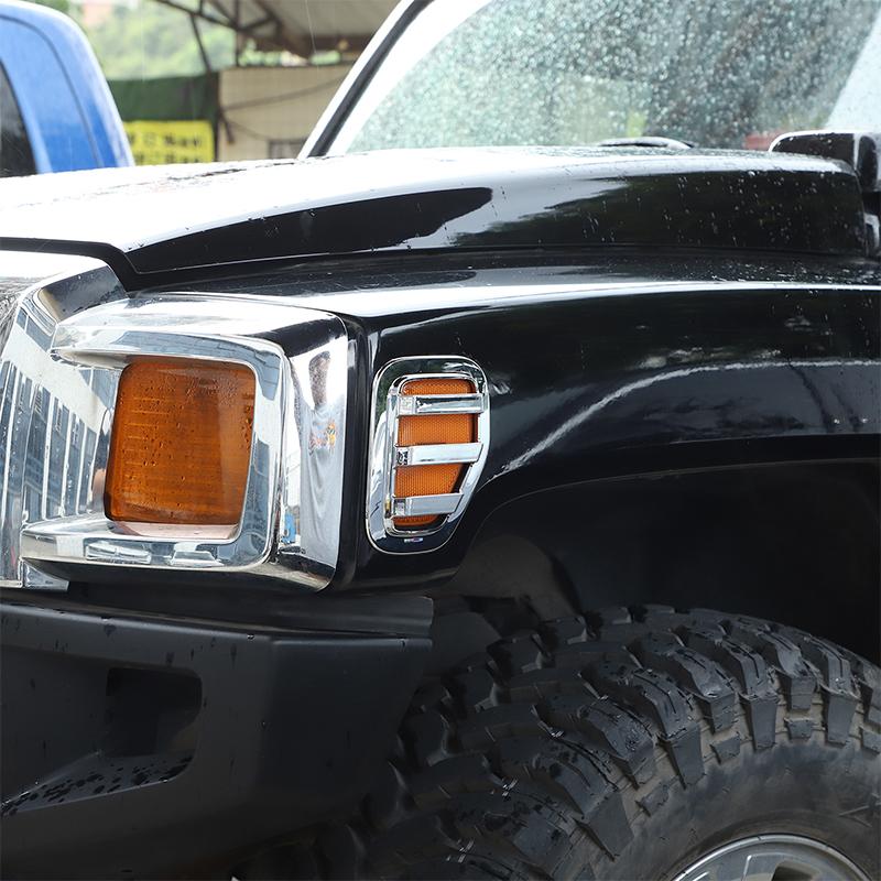 For Hummer H3 2005-2009 ABS Glossy silver Car Side Turn Signal Protection Cover Decorative Cover Sticker Exterior Accessories