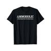 Men's Funny Gun Owner T-Shirt Retro Ammo Graphic Tee with A for Man Cannot Have Too Much Ammo Slogan, Breathable Crew Neck Short Sleeve Shirt