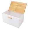 Wooden Bread Box Natural Vintage Heavy Duty Large Capacity Bread Storage Bin for Kitchen Countertop White