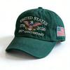 Embroidered Eagle Flag 6-Panel 100% Cotton 250th Anniversary Sporty Baseball Cap Adjustable Outdoor Sun-Protection Snapback