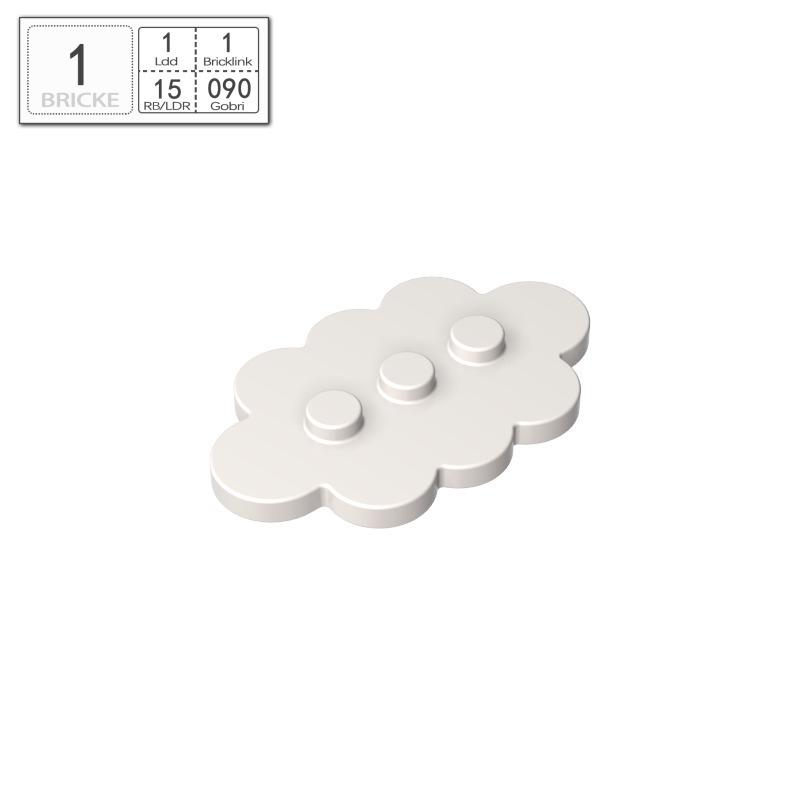 

BRICKE 35470 Building Blocks: 3x5 Fluffy White Clouds, LEGO-Compatible Spare and DIY Parts. Pieces белый
