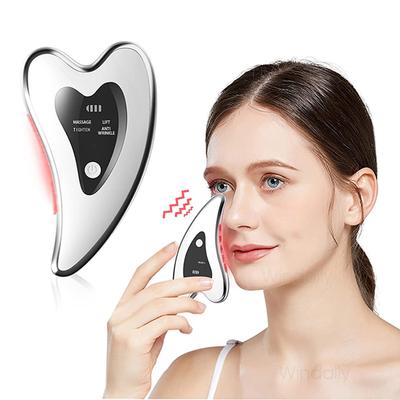 Elektrický masážní přístroj na obličej Gua Sha 4 v 1 Vyhřívané vibrační nástroje na škrábání obličeje Zařízení proti vráskám Double Chin Skin Face Lifting