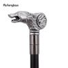 Bastone da passeggio testa di lupo in resina argentata Bastone decorativo in acciaio moda Pomello bastone elegante Cosplay Bastone pastorale 92cm