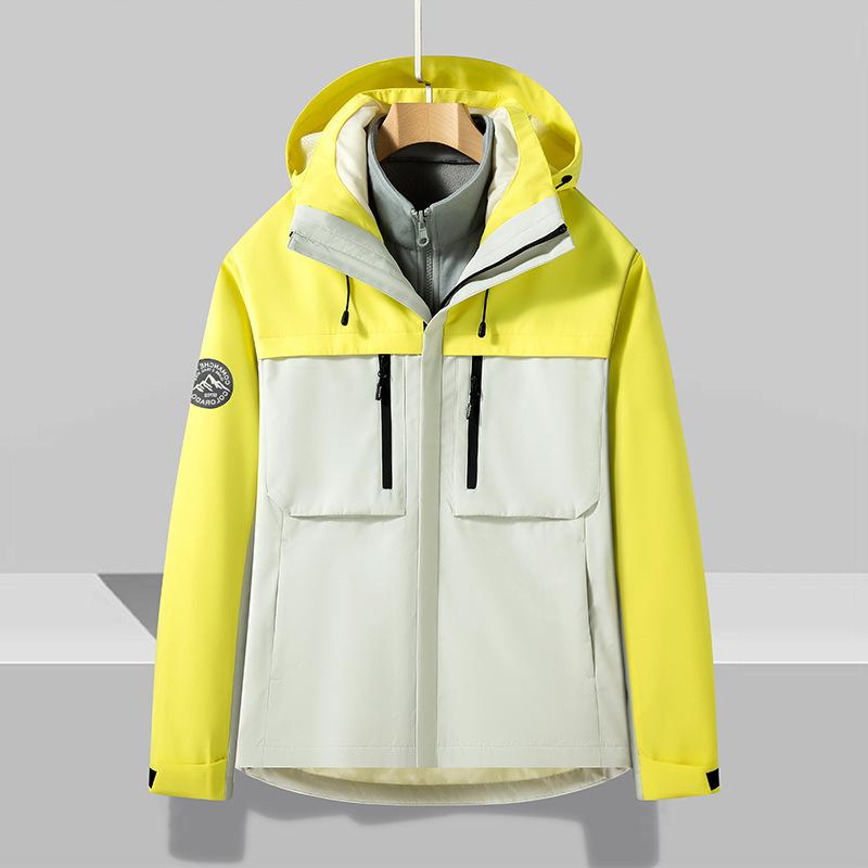 Autumn and winter new men's and women's jackets couple's three-in-one detachable hooded sports and leisure