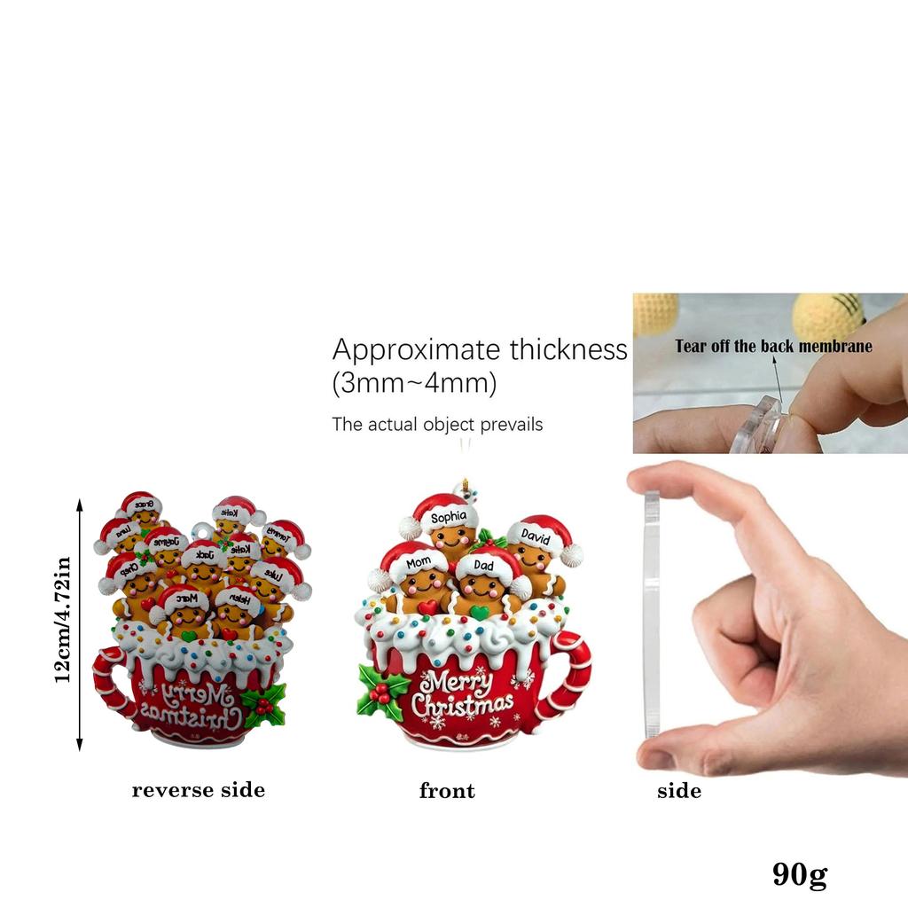 Christmas Ornaments Personalized Gingerbread Family Pendant Pendant Christmas Ornament Pendant