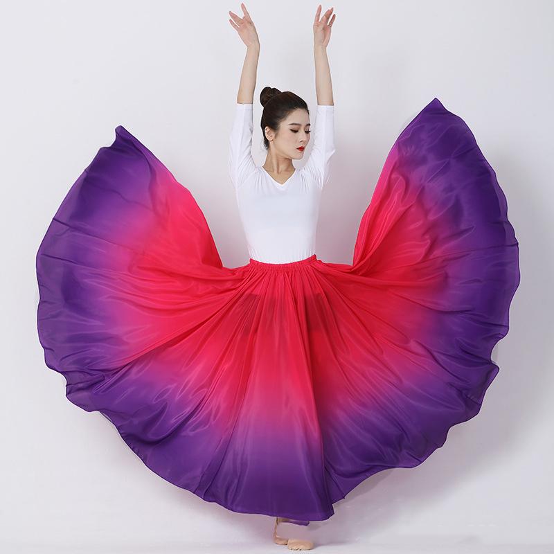 

720 градусов Испания Фламенко Танец Исполнитель Платья Женщины Сценическое Выступление Танцевальные Юбки Костюмы Vestido 95cm