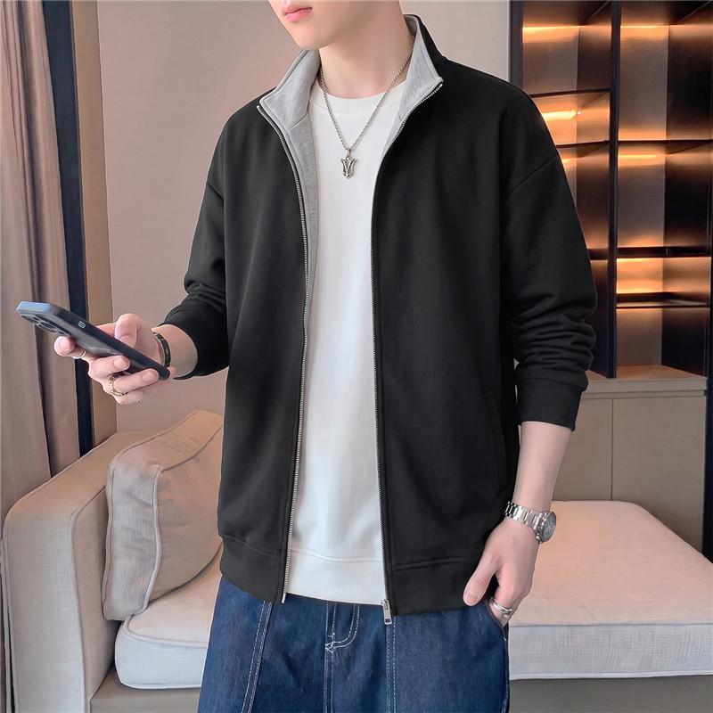 Stand Collar Cardigan Casual Sweatshirt Men's Jacket Coat Tops Men