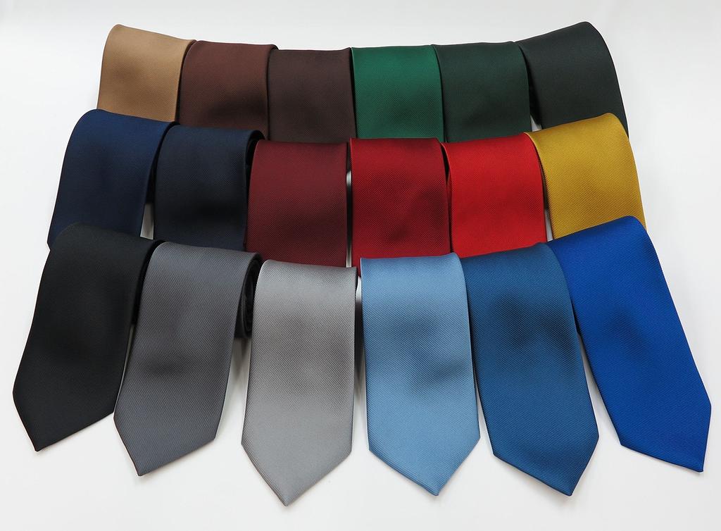 [GANJI] Business Necktie, Jacquard Weave, Solid Color, Made in Japan, 30 Colors, Boxed (Moss Green)