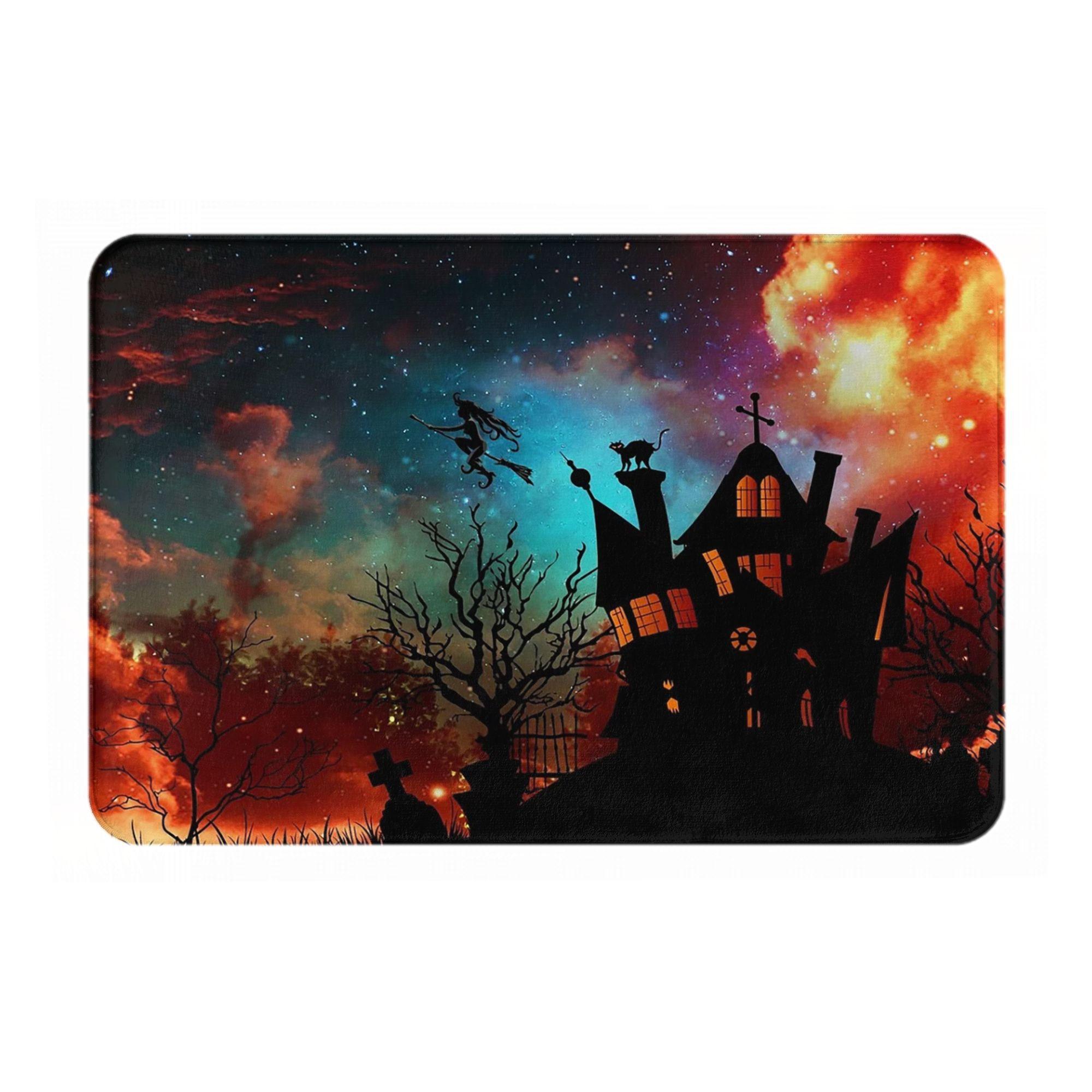 Halloween witches Non-slip Doormat Floor Mat Sand Scraping Carpet Rug for Kitchen Entrance Home Balcony Footpad Mats 40cm x 60cm