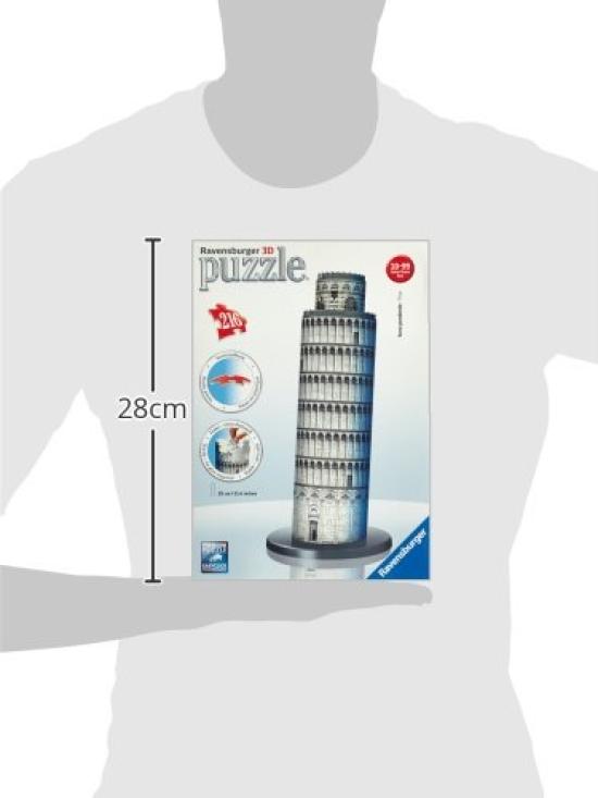 Ravensburger 3D Tower of 216 Finished 29cm 12557 Ages 3D Gift Puzzle, Pisa, Pieces, Size Tall, 9, 10+ [Puzzle, Puzzle, (Birthday/Christmas)]