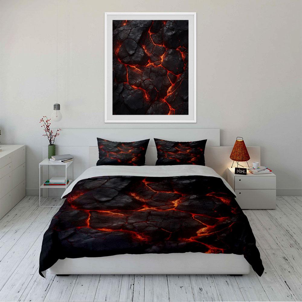"Volcanic Lava Cracked Bedding" Bedding Duvet Cover Set Duvet Cover Pillowcases (1 * Duvet Cover 2 * Pillowcases, Without Duvet Insert)