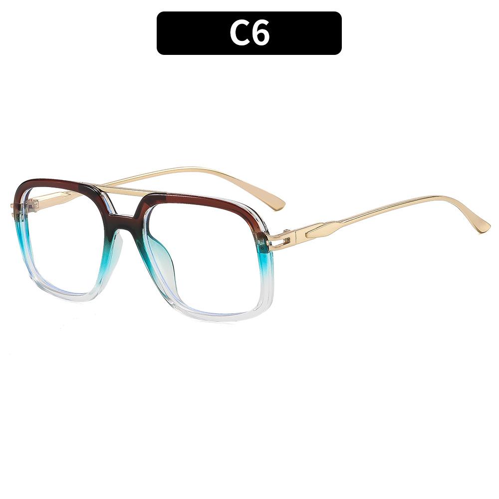 Stylish Women's Double-Bridge Blue-Light-Blocking Non-Prescription Glasses Frames for Street Style