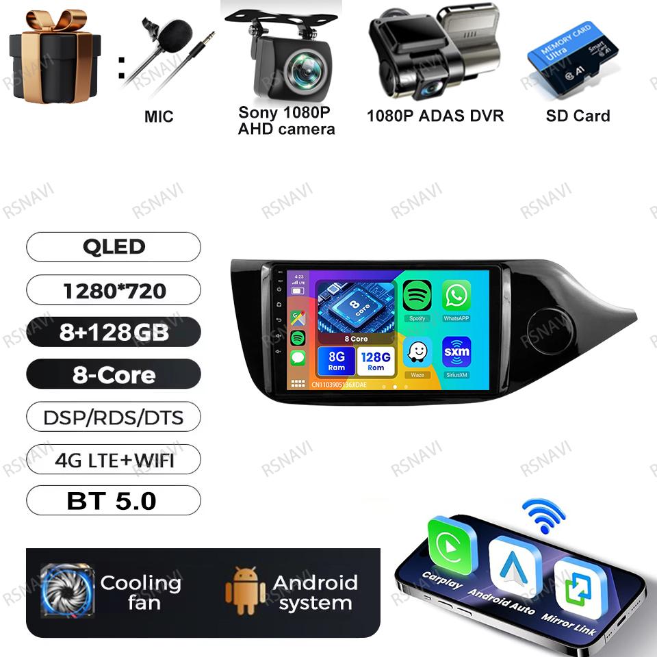 Android 16 Car Radio For Kia CEED 2 JD 2012 - 2018 RHD Video Player Multimedia Carplay Navigation Autoradio RDS Stereo 5G WIFI