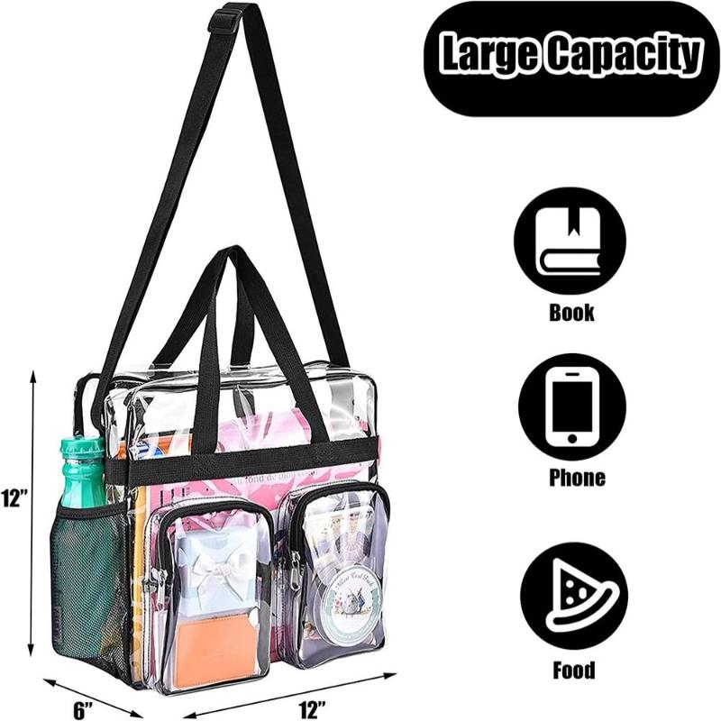 Mini Transparent Clear Backpack Large Capacity Waterproof Shoulder Bag for Stadium Entry School Travel Work