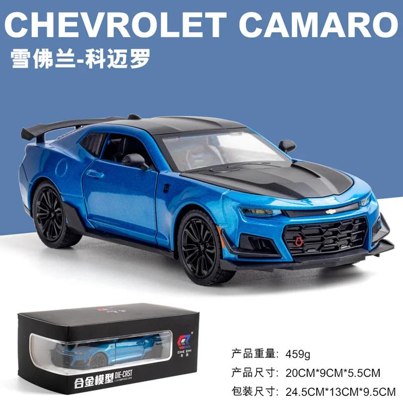 1:24 Chevrolet Camaro Alloy Diecast Model Toy Car Sound And Light Pull Back Metal Car Simulation Collection Gifts Toys Boy