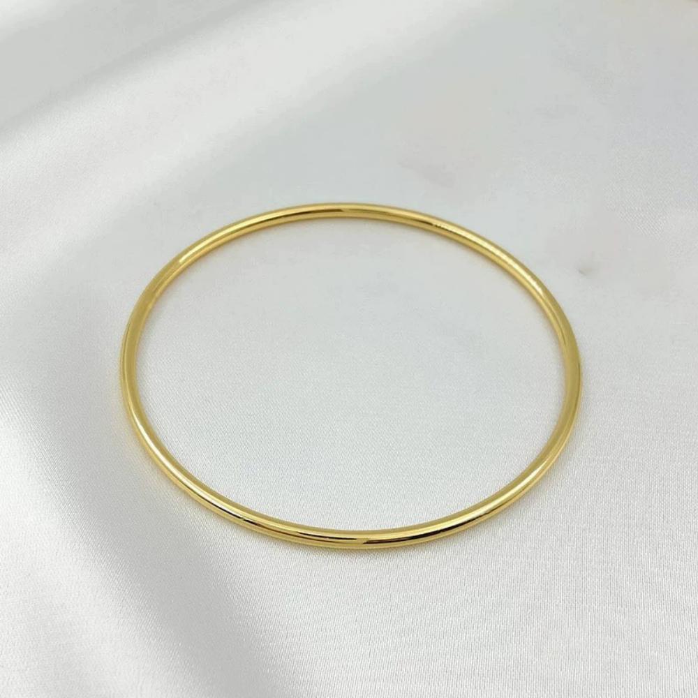 1Pc Elegant Gold Plain Bangle, Timeless Wedding Jewelry, Perfect for Valentine's Day, Anniversary & Birthday Gift