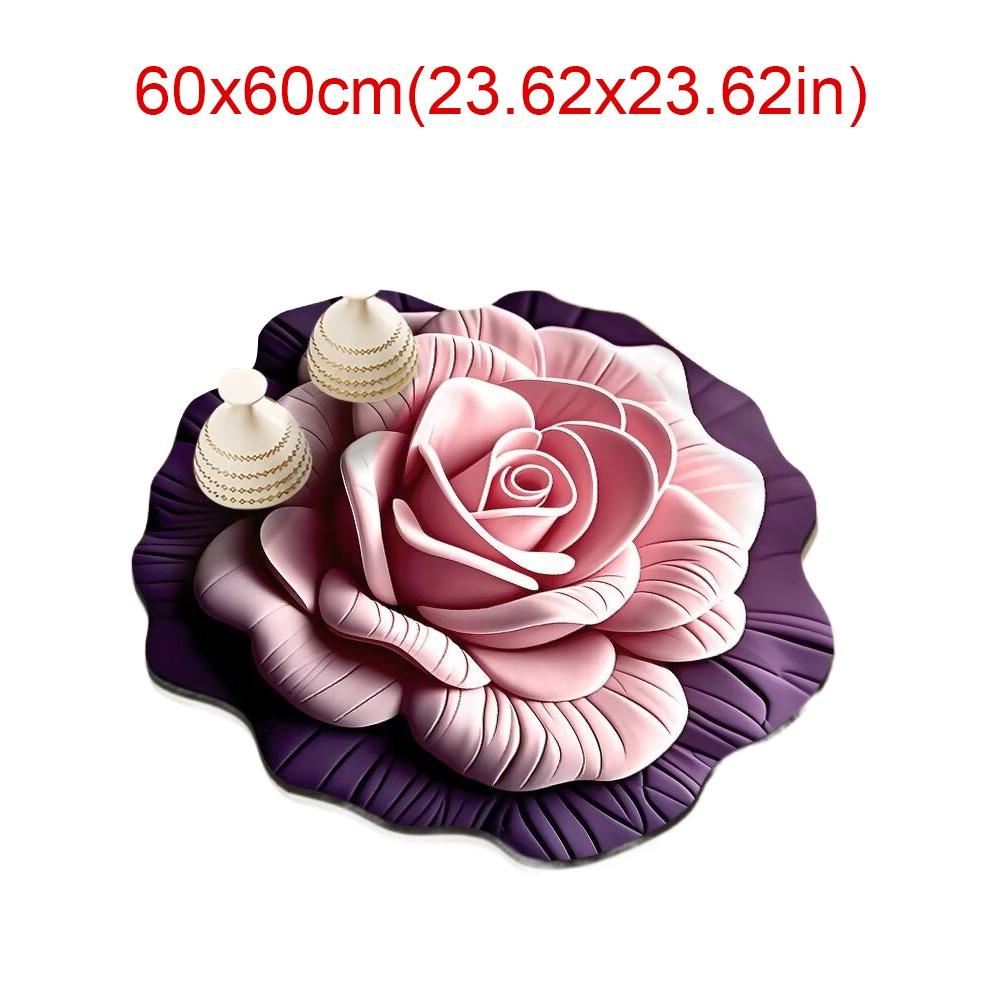 

Non-slip Flower Carpet Soft Bathroom Floor Mat Peony Floor Mat for Living Room Tea Table Bedside Style 8