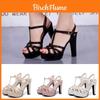 Elegant And Chic Summer New Fashion Women High Heel Sandals Open Toe Bandage Cross-strap Sandals